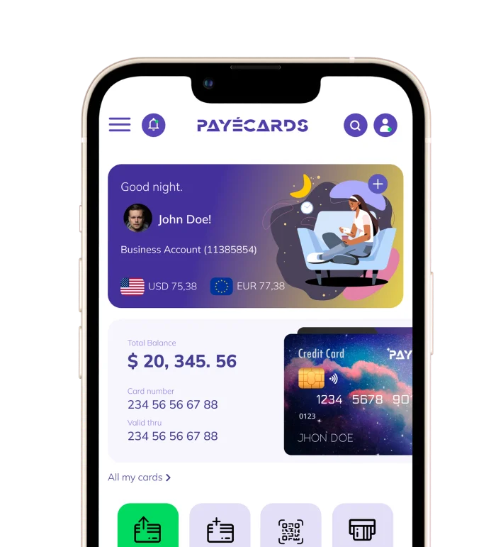 Payecards - Digital Bank, Buy and Sell Bitcoin, Ethereum & Money Transfer